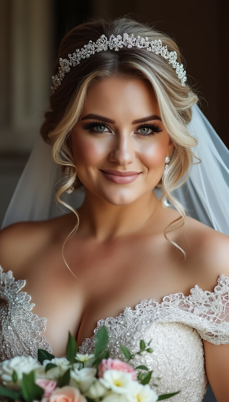 Oklahoma City bride with luxury wedding hair and makeup by OnSiteGlam
