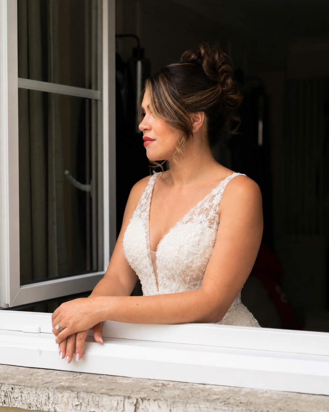 Elevated high bun for a Tulsa wedding