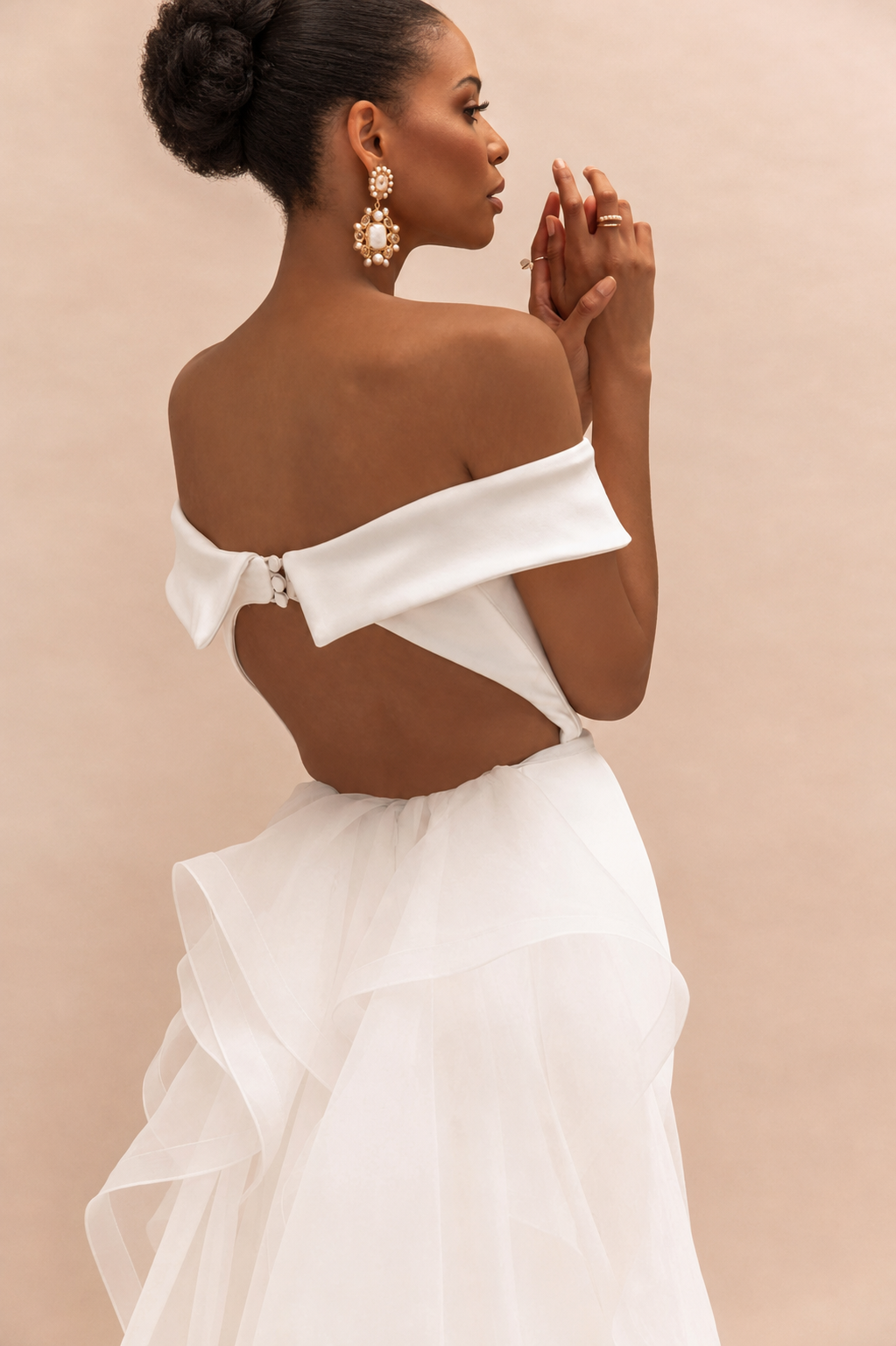 Glamorous Dallas bridal updo and wedding makeup