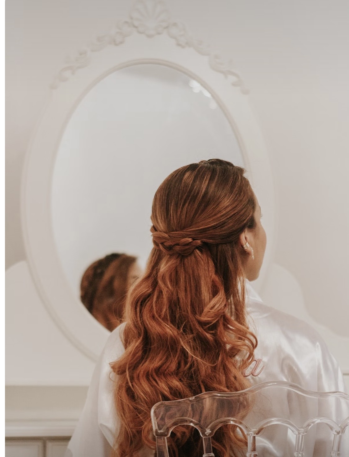 Polished wedding hairstyling